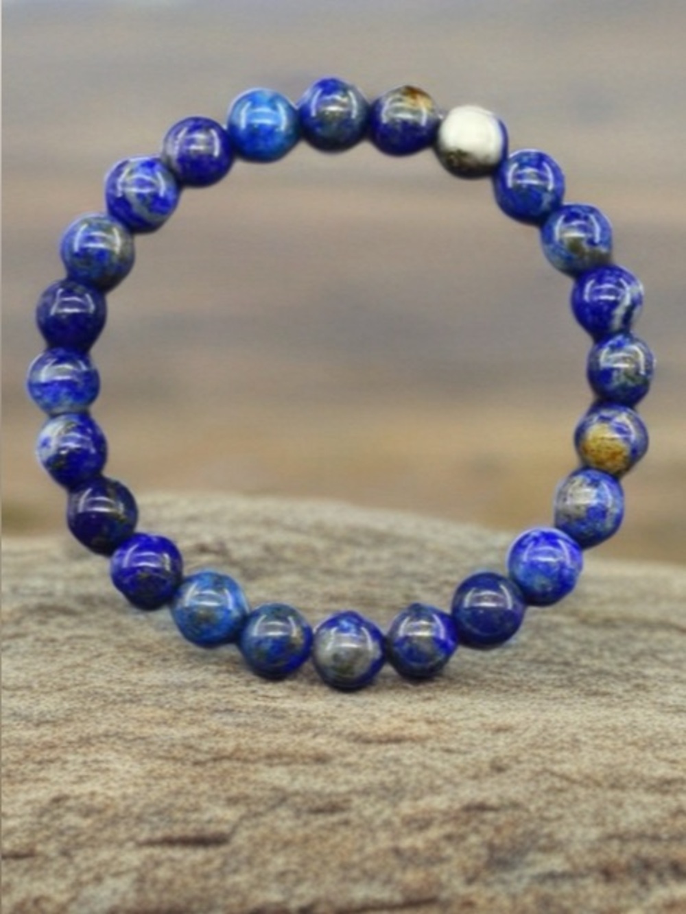 Natural Lapis Lazuli stone beaded stretch bracelet  6mm NEW